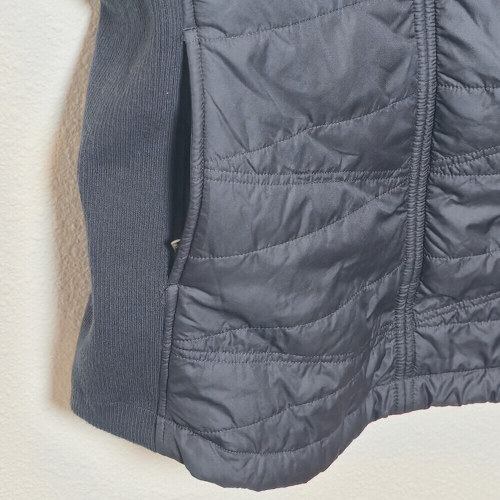 prAna Women’s Quilted Fleece Vest Small Black Cowl Neck Outdoor Hiking - Picture 5 of 9
